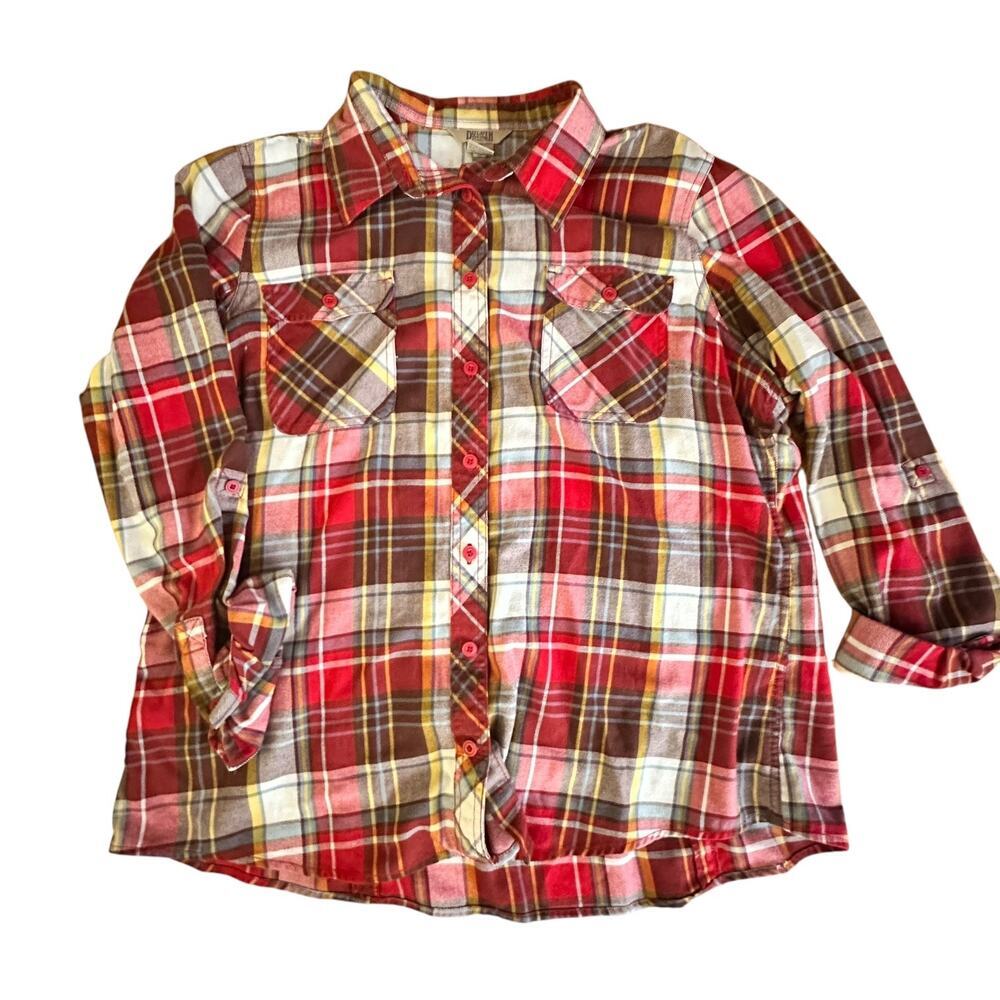 DULUTH TRADING COMPANY x Womens Flannel Button Up Shirt l Size XXL